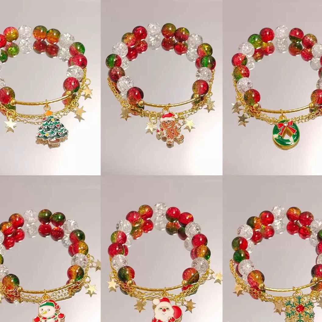!!! Christmas DIY Finished Glass Bracelets - Lingling shop
